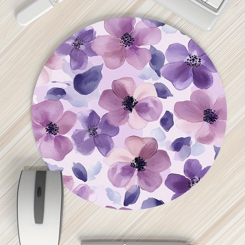 Tradescantia Purple - 1pc roxo floral redondo mouse pad