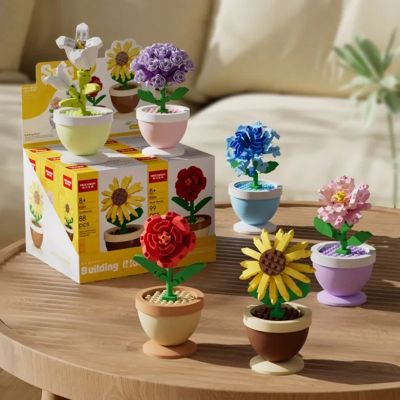 Blocos de Montar Flores das Qu - Echeveria Succulent avaliação e preço