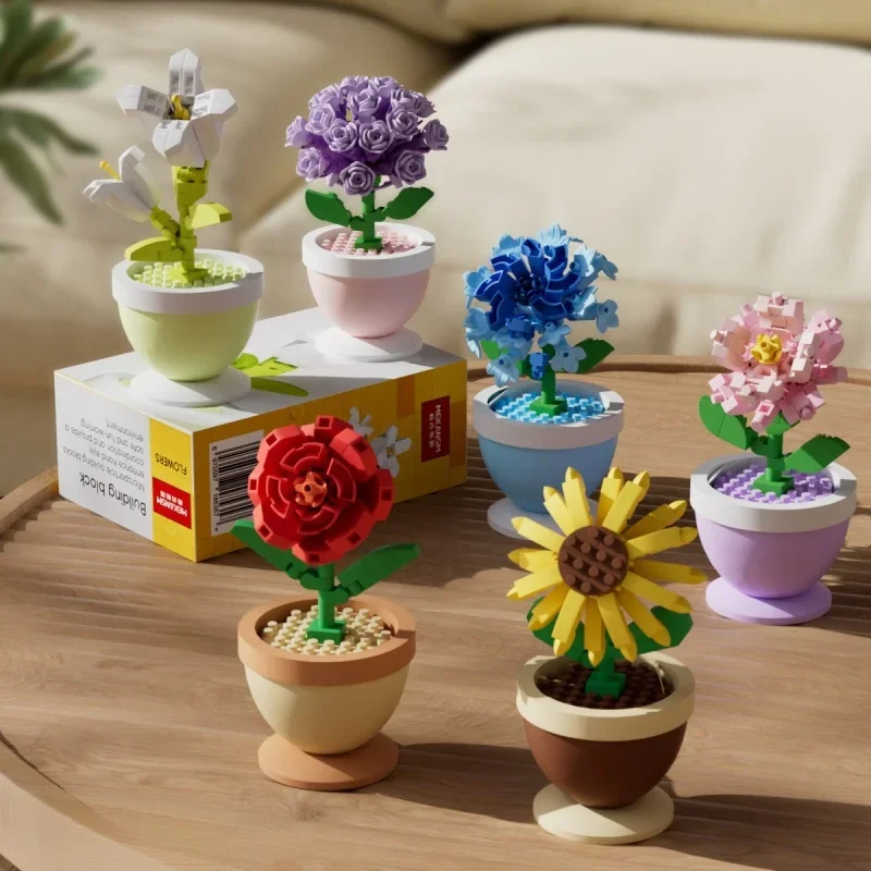 Blocos de Montar Flores das Qu - Echeveria Succulent avaliação e preço