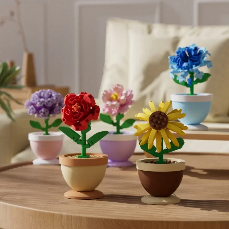 Blocos de Montar Flores das Qu - Echeveria Succulent avaliação e preço