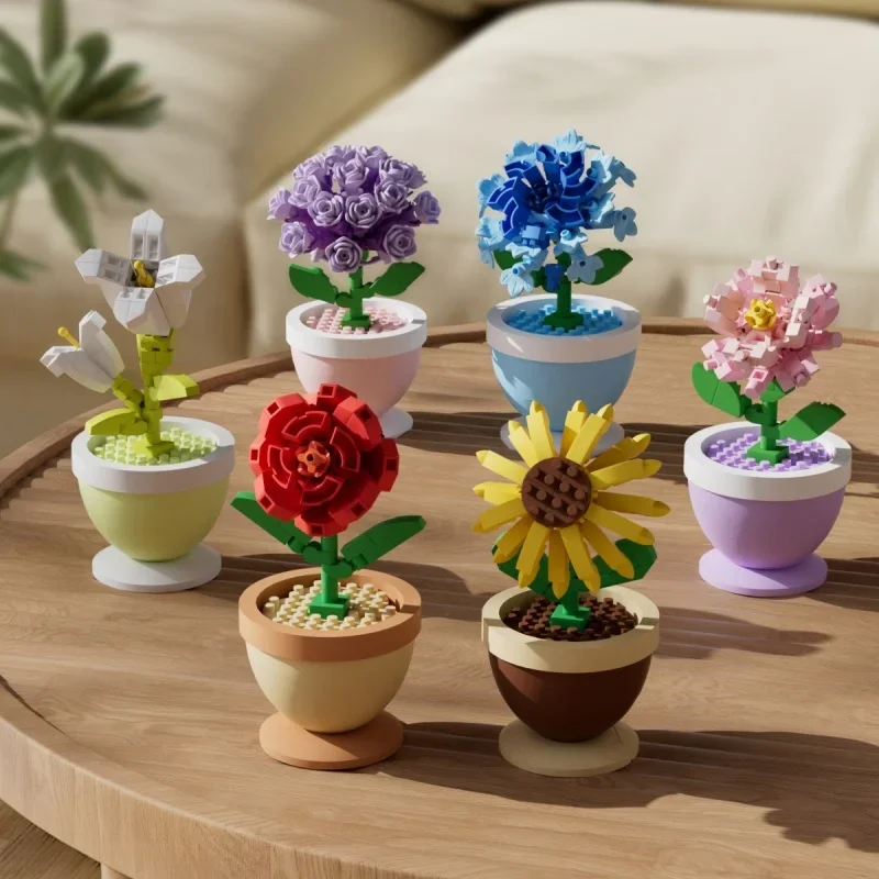 Blocos de Montar Flores das Qu - Echeveria Succulent avaliação e preço